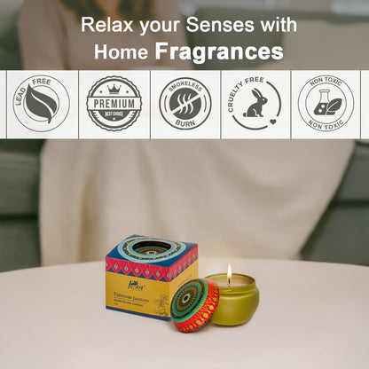 Tuberose Jasmine Scented Tin Candle- 70gm