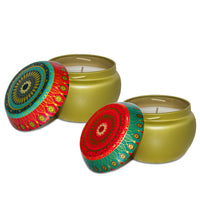 Tuberose Jasmine & Rose Oud Scented Tin Candle- 2 Pack