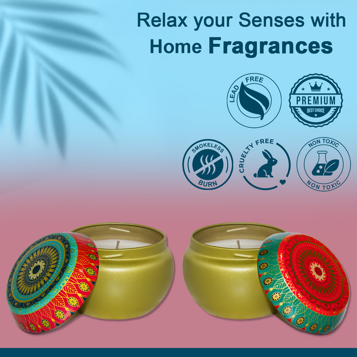 Tuberose Jasmine & Rose Oud Scented Tin Candle- 2 Pack