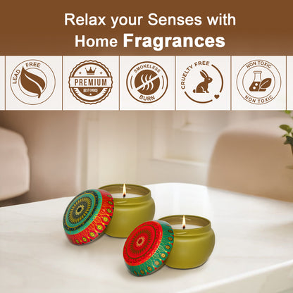 Tuberose Jasmine & Rose Oud Scented Tin Candle- 2 Pack