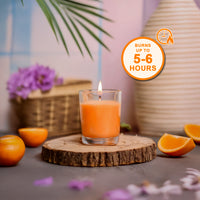 6 Pack Votive Glass Candle- Tangy Orange