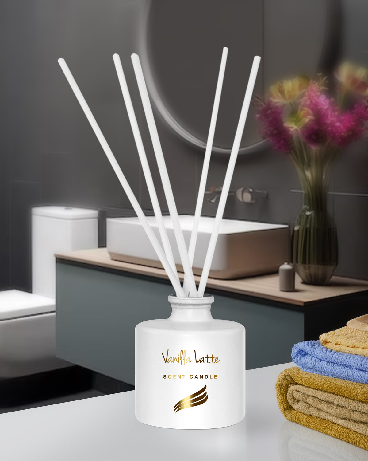 Crystal Collection - Vanilla Latte (Special Combo) Reed Diffuser (100ml) & Scented Candle (150g)