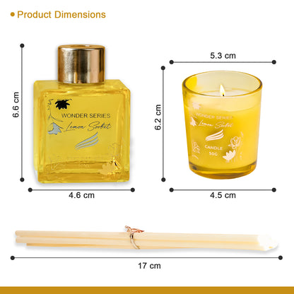 Wonder Series – Lemon Sorbet (Special Combo) | Reed Diffuser (50g) & Scented Candle (50g)