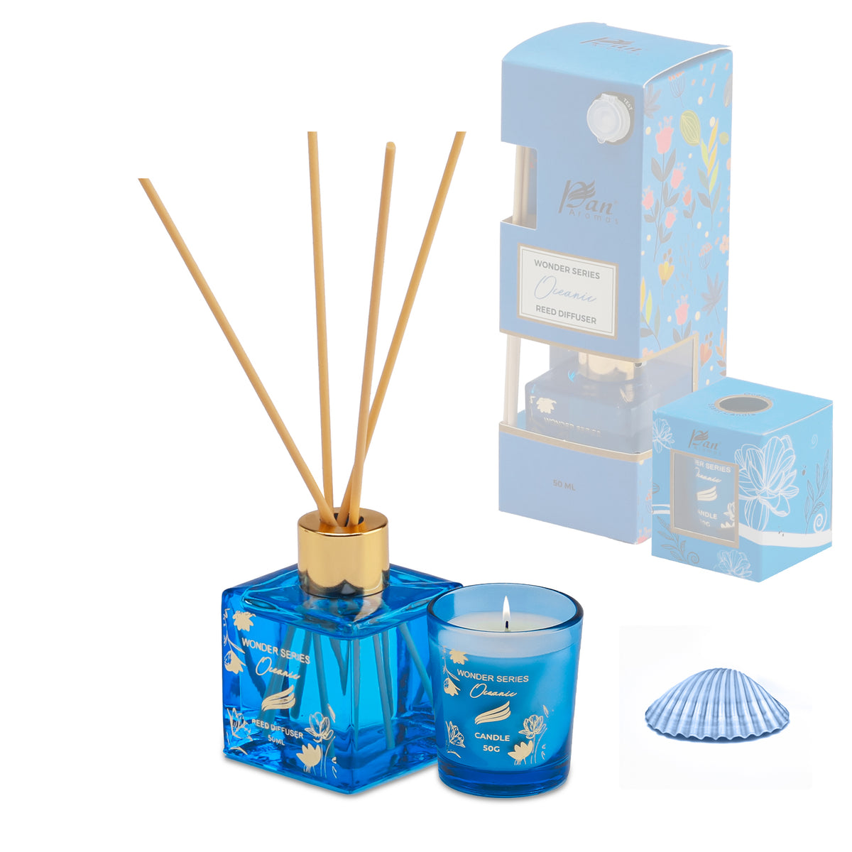 Wonder Series – Oceanic (Special Combo) | Reed Diffuser (50g) & Scented Candle (50g)