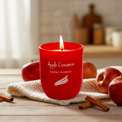 Apple & Cinnamon Scented Candle - Crystal Collection (150gms)