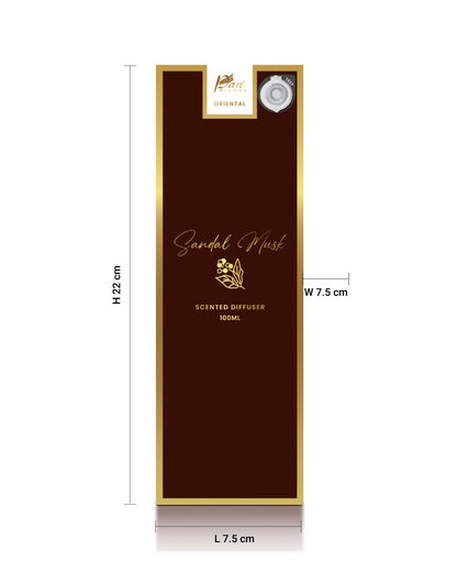 Oriental Sandal Musk (Special Combo) Reed Diffuser (100ml) & Scented Candle (120g)